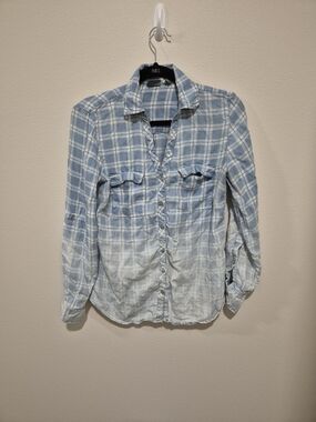 Soho Light Blue Plaid Button-Down Shirt